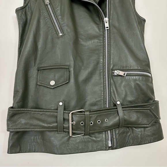 Walter Baker Edie Lamb Leather Vest in Basil - Picture 4 of 13